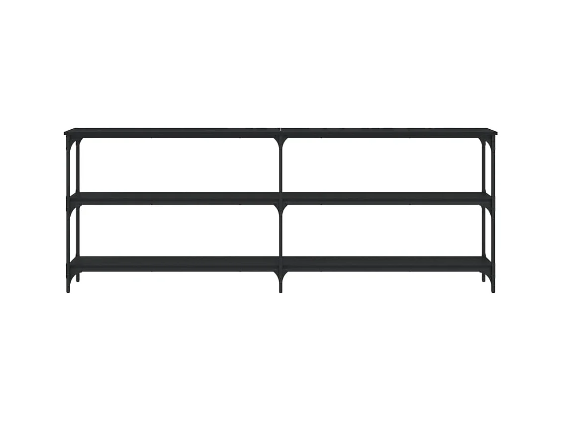 Mesa consola madera de ingeniería negra 200x29x75 cm