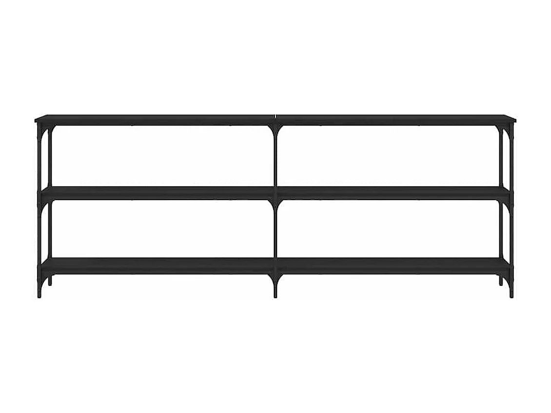 Table console noir 200x29x75 cm bois d'ingénierie