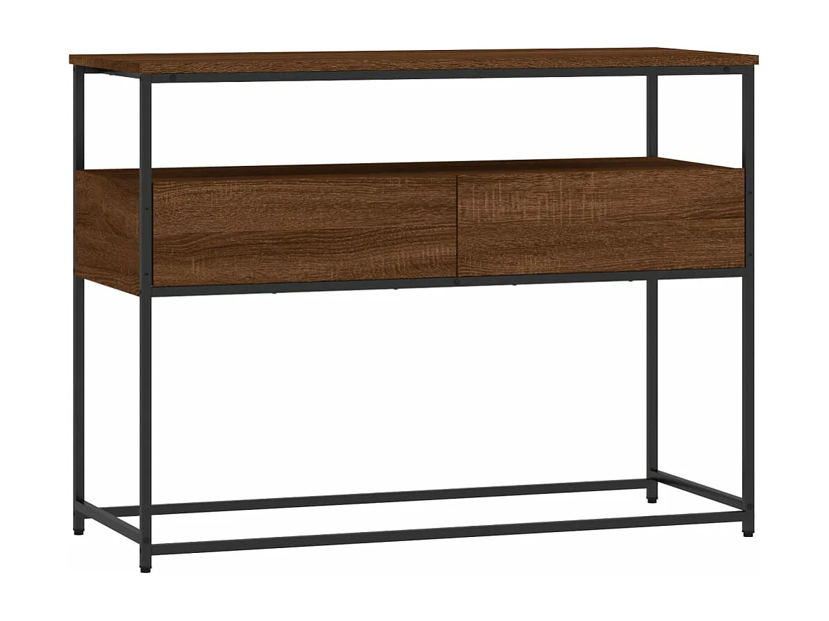 Table console chêne marron 100x40x75 cm bois d'ingénierie