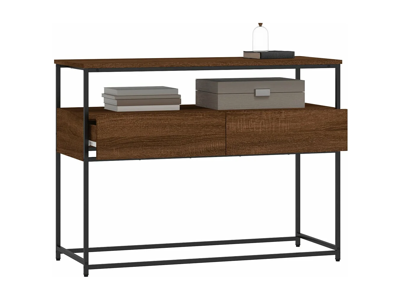 Table console chêne marron 100x40x75 cm bois d'ingénierie