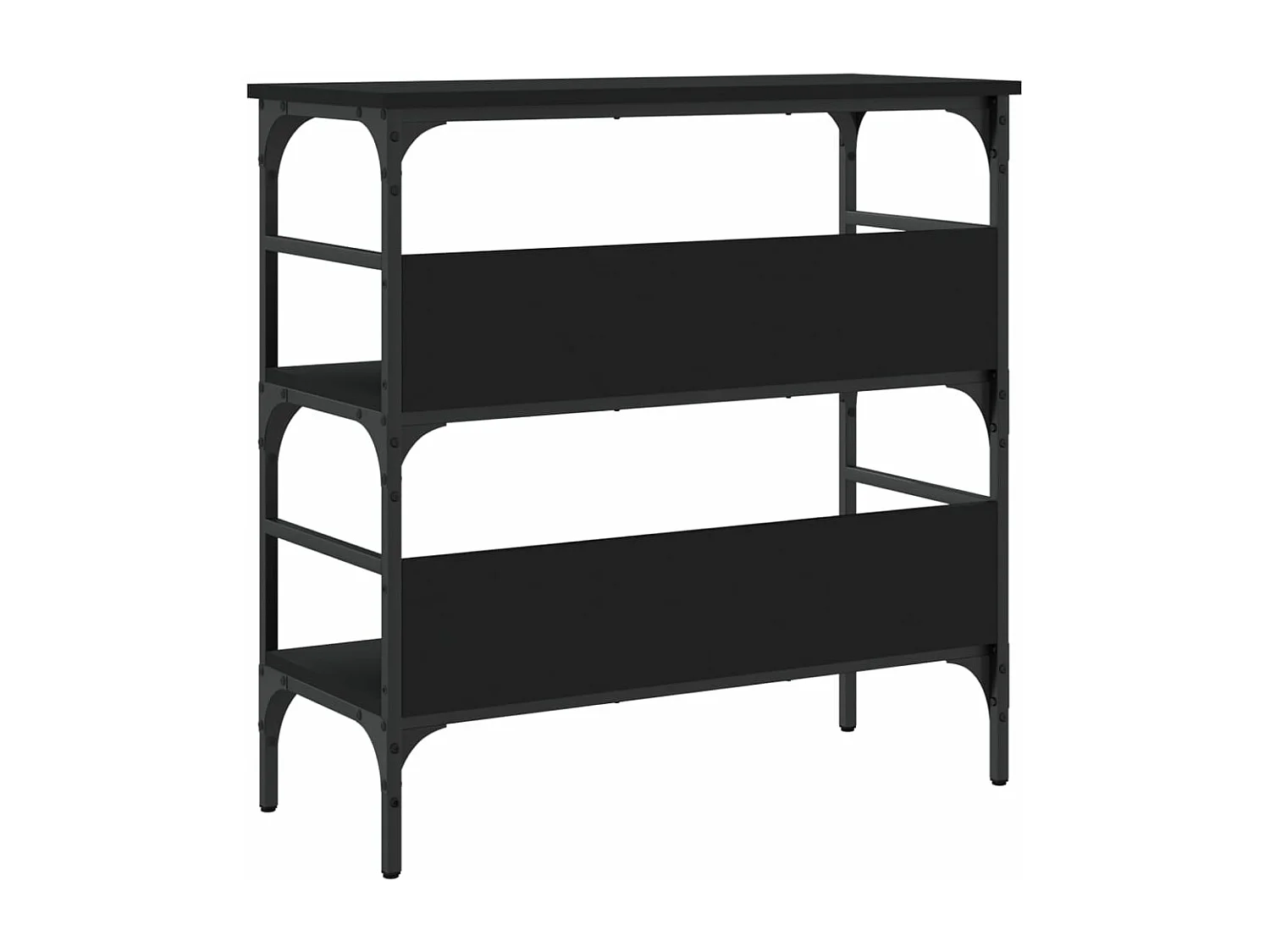 Table console noir 75x32x75 cm bois d'ingénierie