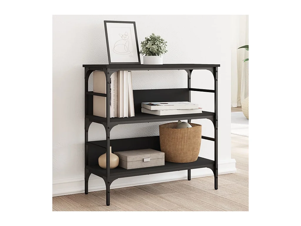 Table console noir 75x32x75 cm bois d'ingénierie