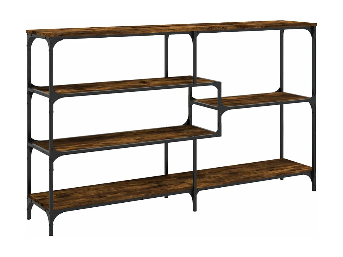 Table console chêne fumé 160x32x95 cm bois d'ingénierie