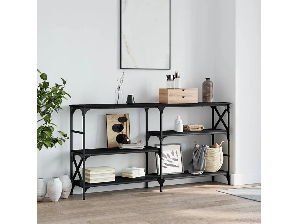 Mesa consola 150x29x76,5 cm derivados de madeira preto