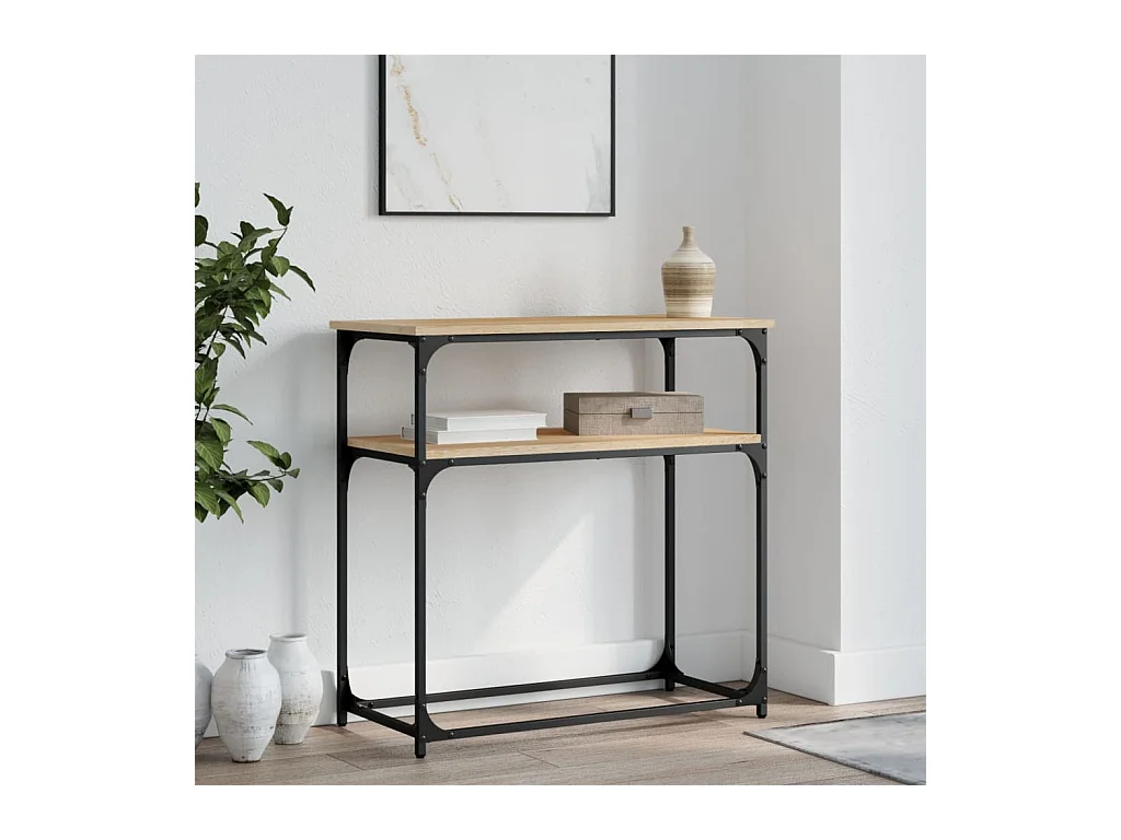 Table console chêne sonoma 75x35,5x75 cm bois d'ingénierie
