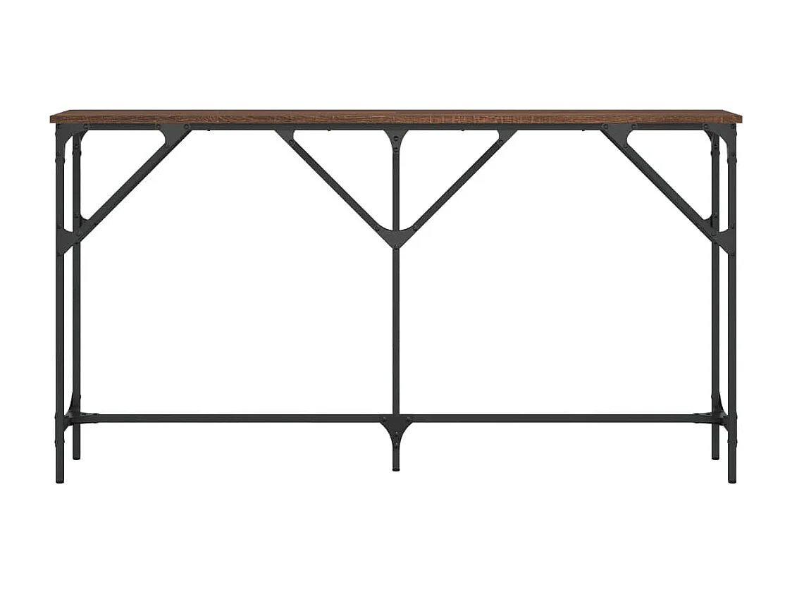 Table console chêne marron 140x23x75 cm bois d'ingénierie