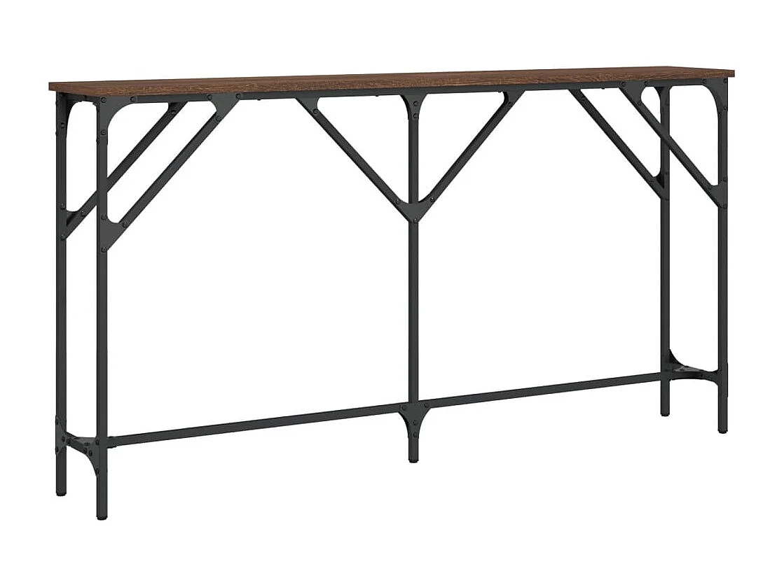Table console chêne marron 140x23x75 cm bois d'ingénierie