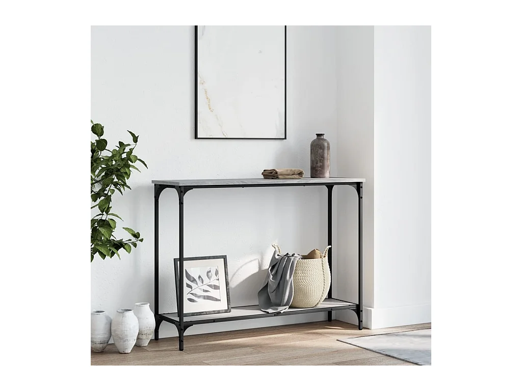 Table console sonoma gris 101x30,5x75 cm bois d'ingénierie