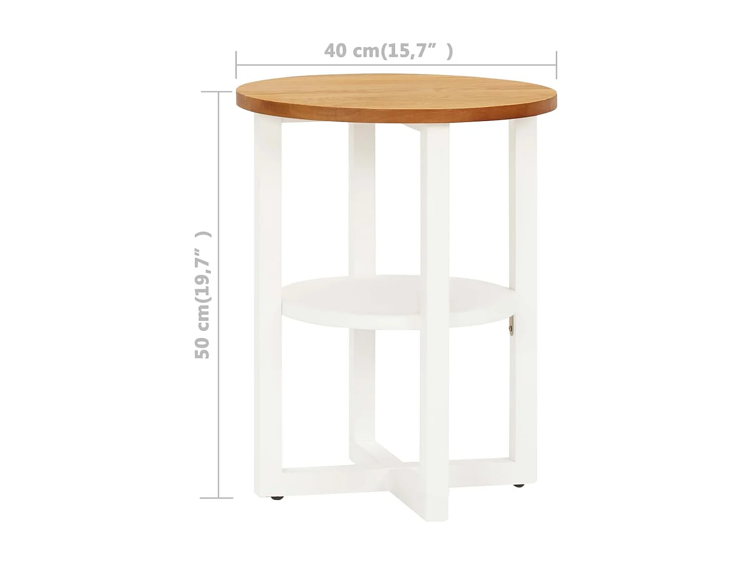 Table de lampe 40x50 cm Bois de chêne massif