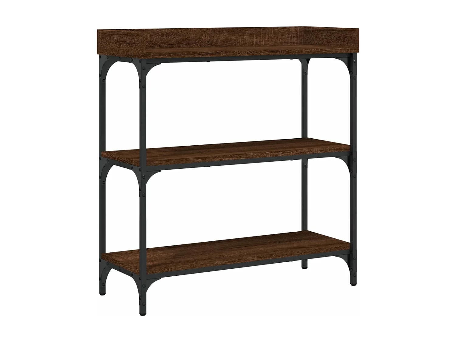 Konsolentisch mit Ablagen Braun Eichen-Optik 75x30x80 cm