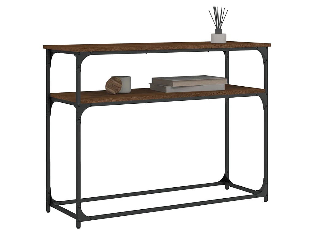 Table console chêne marron 100x35,5x75 cm bois d'ingénierie