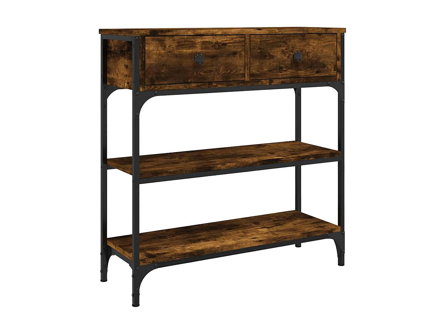 Table console chêne fumé 72,5x25x75 cm bois d'ingénierie