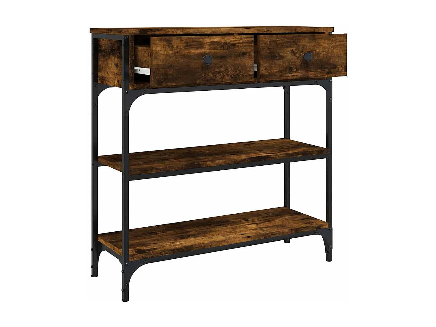 Table console chêne fumé 72,5x25x75 cm bois d'ingénierie