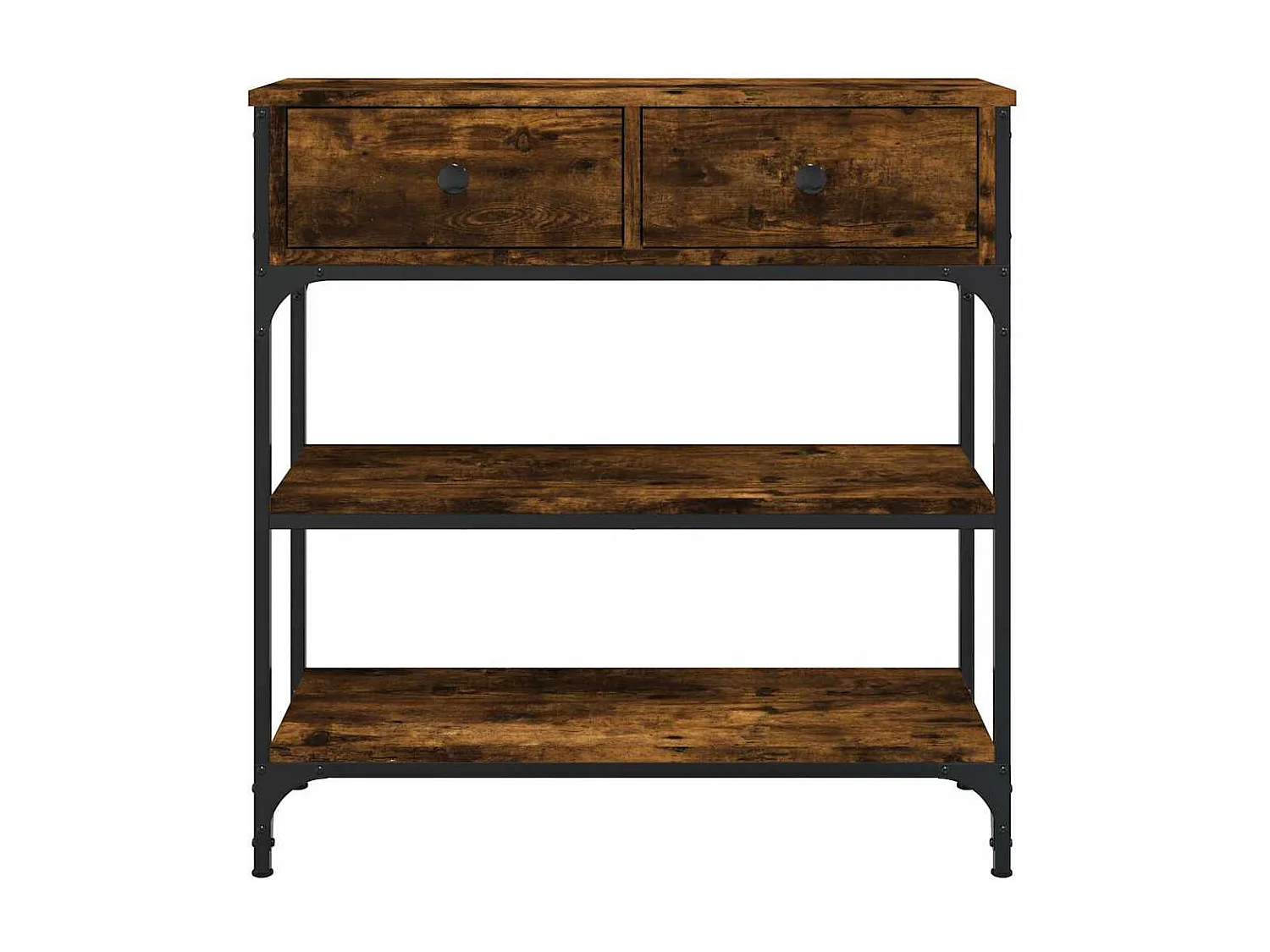 Table console chêne fumé 72,5x25x75 cm bois d'ingénierie