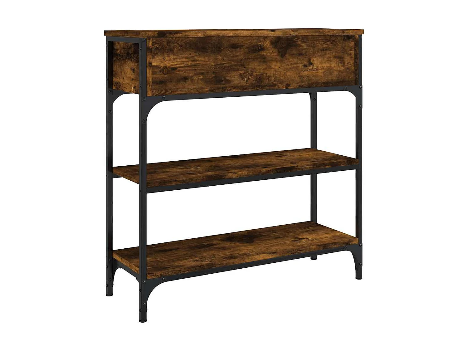 Table console chêne fumé 72,5x25x75 cm bois d'ingénierie