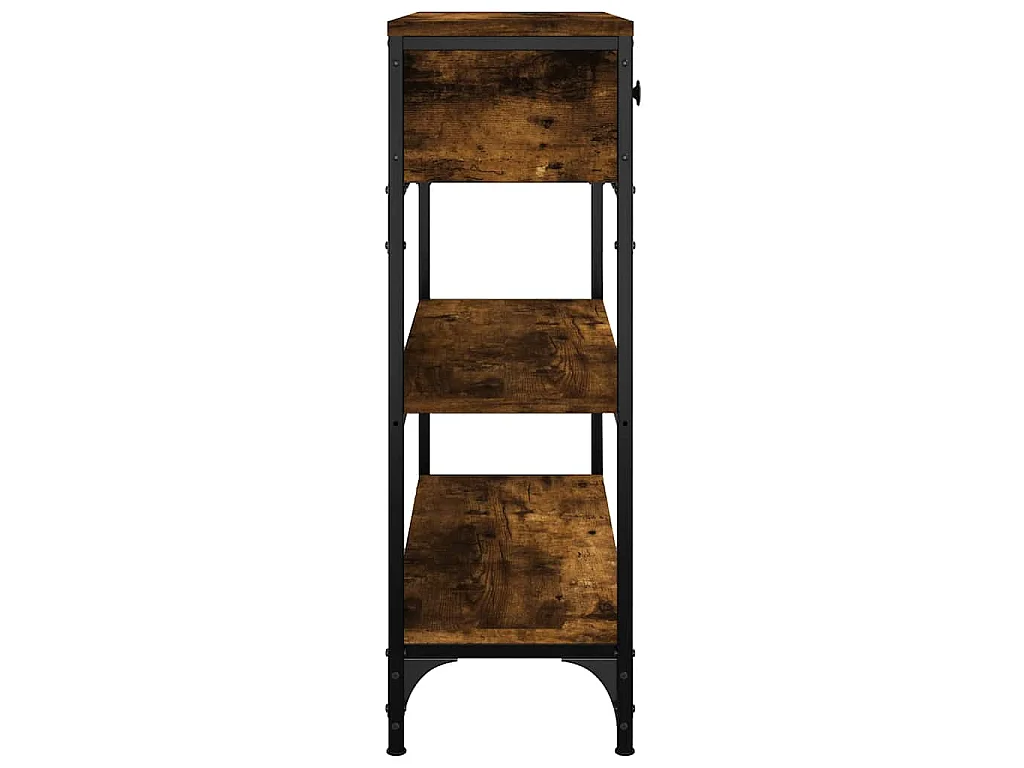Mesa consola madera de ingeniería roble ahumado 72,5x25x75 cm