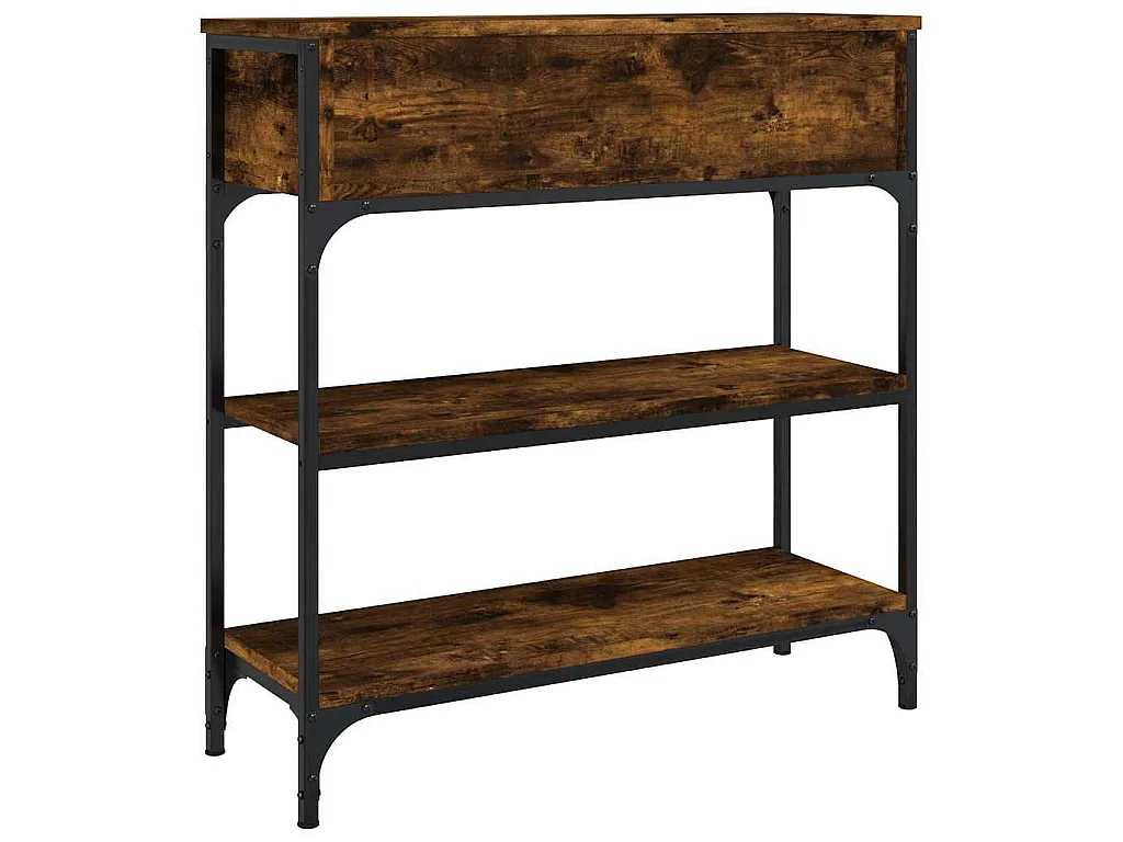 Mesa consola madera de ingeniería roble ahumado 72,5x25x75 cm