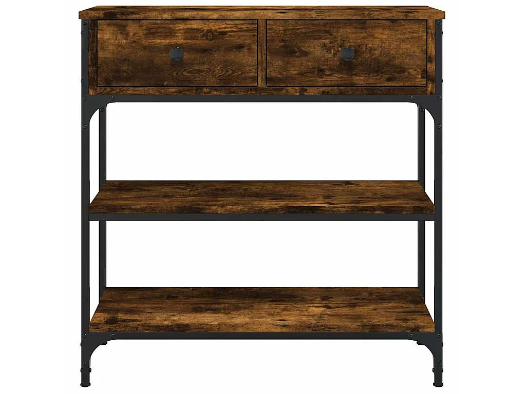 Mesa consola madera de ingeniería roble ahumado 72,5x25x75 cm