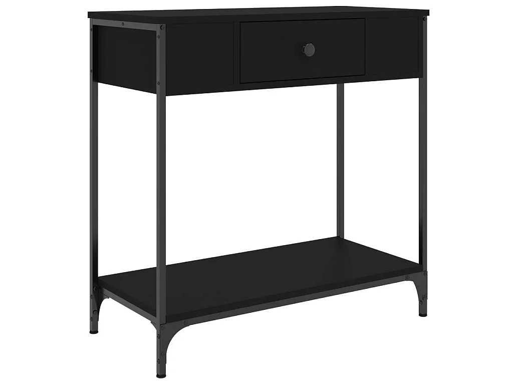 Table console noir 75x34,5x75 cm bois d'ingénierie