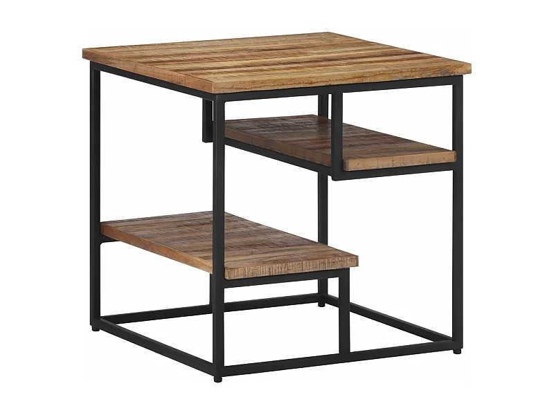 Mesa de apoio 50x50x50 cm madeira de teca recuperada maciça