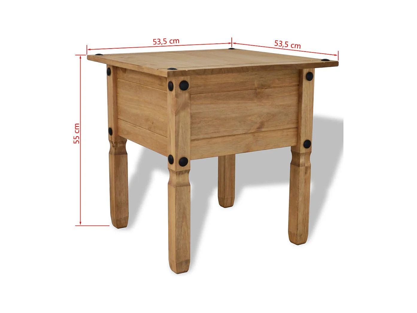 Bijzettafel Mexicaans grenenhout Corona-stijl 53,5x53,5x55 cm