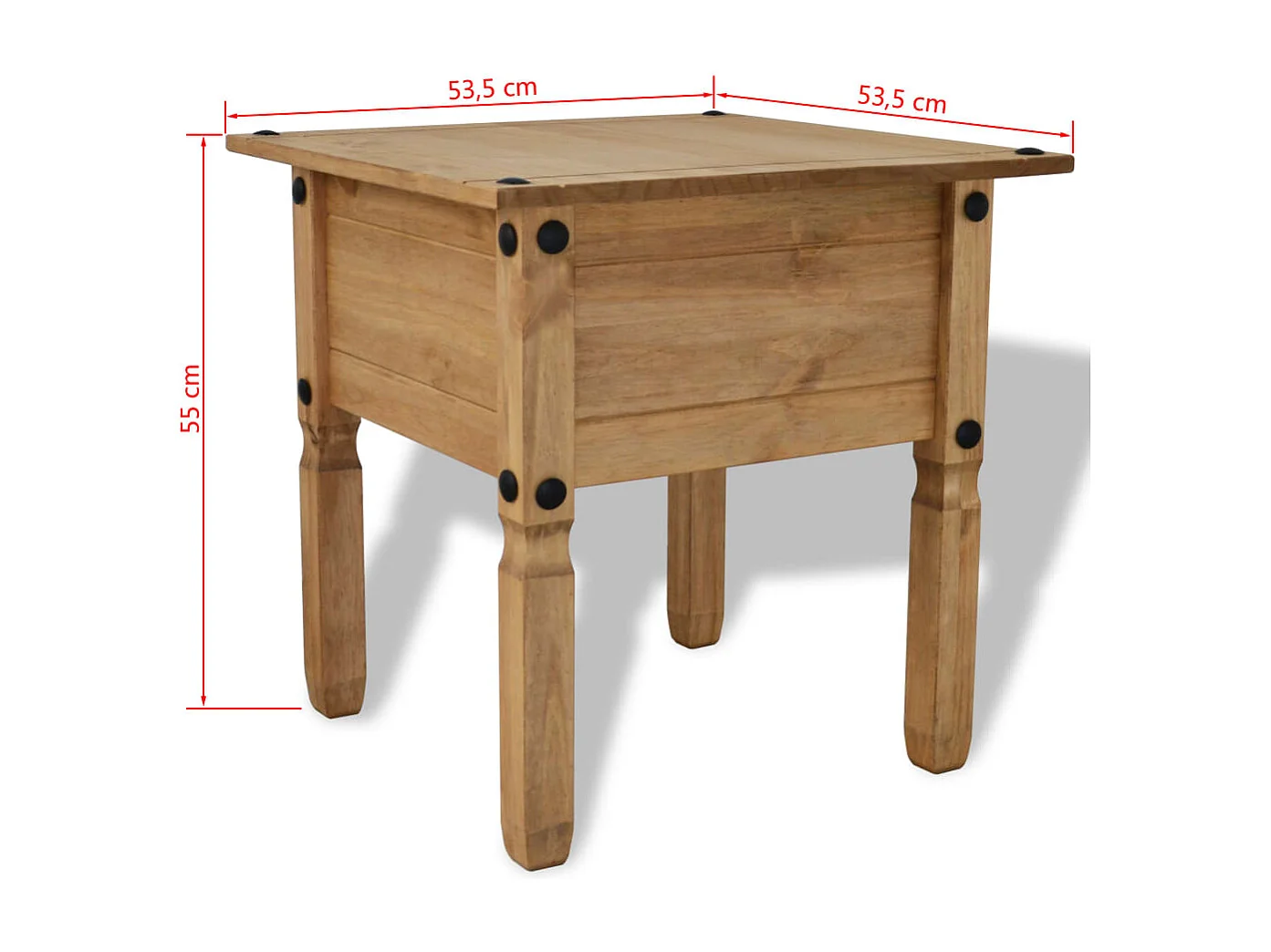 Bijzettafel Mexicaans grenenhout Corona-stijl 53,5x53,5x55 cm