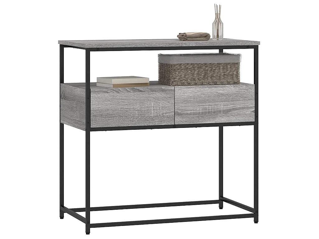 Mesa consola 75x40x75 cm derivados de madeira cinzento sonoma