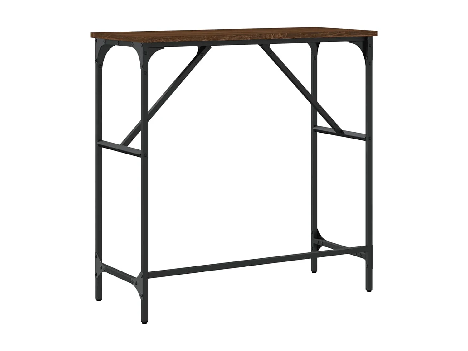 Mesa consola 75x32x75 cm derivados madeira carvalho castanho