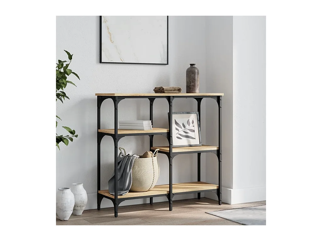 Table console chêne sonoma 80x29x75 cm bois d'ingénierie