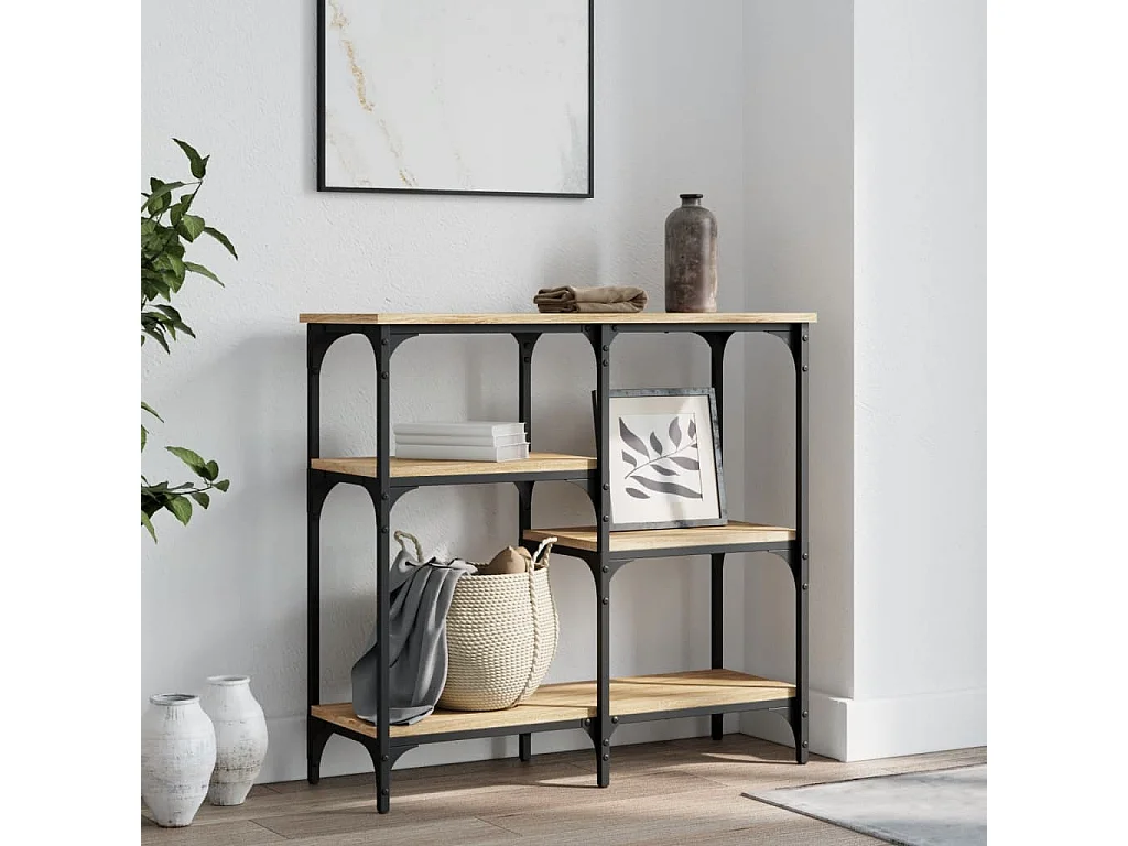 Table console Chêne Sonoma 80x29x75 cm Bois d'ingénierie