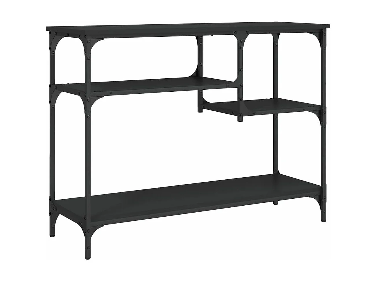 Wandtafel met schappen 100x35x75 cm zwart