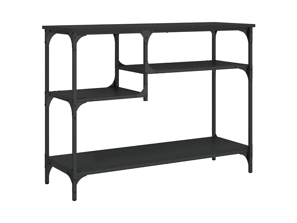 Mesa consola c/ prateleiras 100x35x75 cm preto
