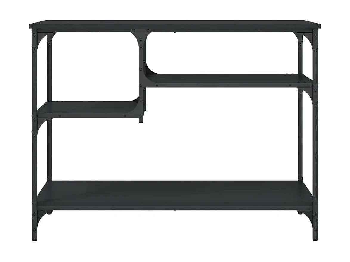 Mesa consola c/ prateleiras 100x35x75 cm preto