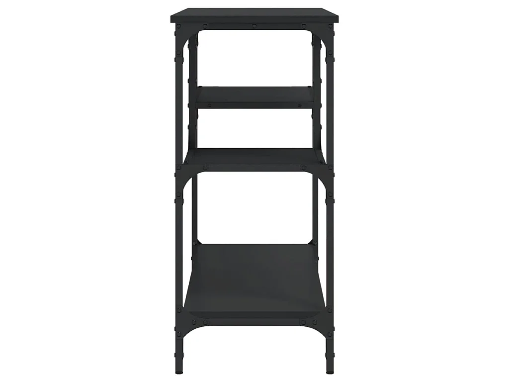 Table console avec étagères noir 100x35x75 cm