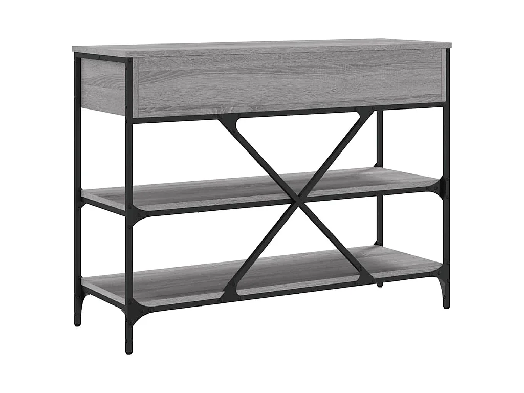 Wandtafel met lades en schappen bewerkt hout grijs sonoma eiken