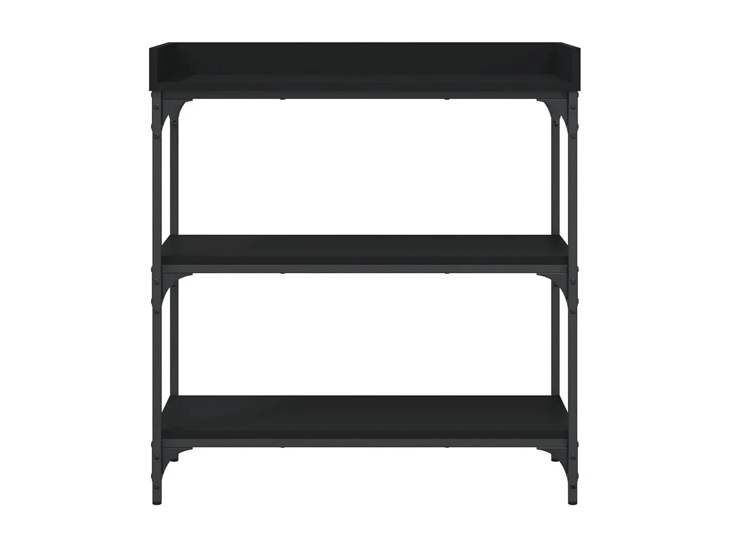 Table console avec étagères noir 75x30x80 cm