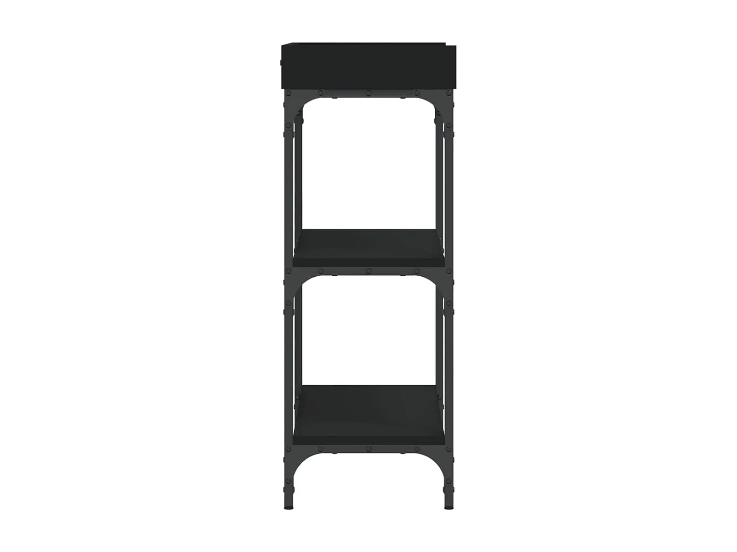 Table console avec étagères noir 75x30x80 cm
