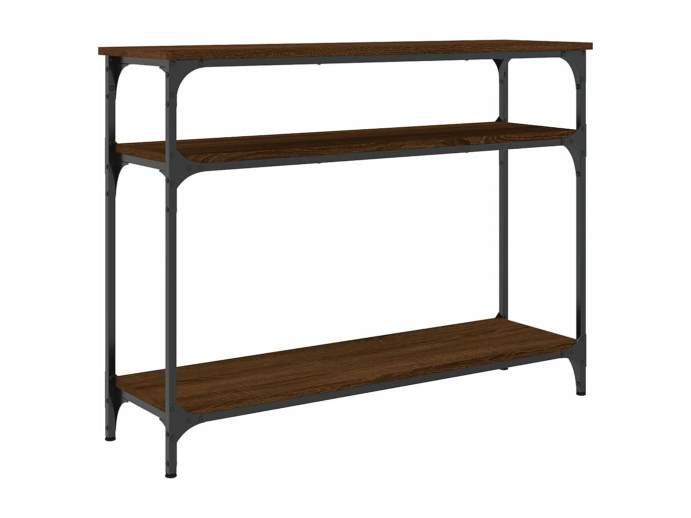 Mesa consola madera de ingeniería marrón roble 100x29x75 cm