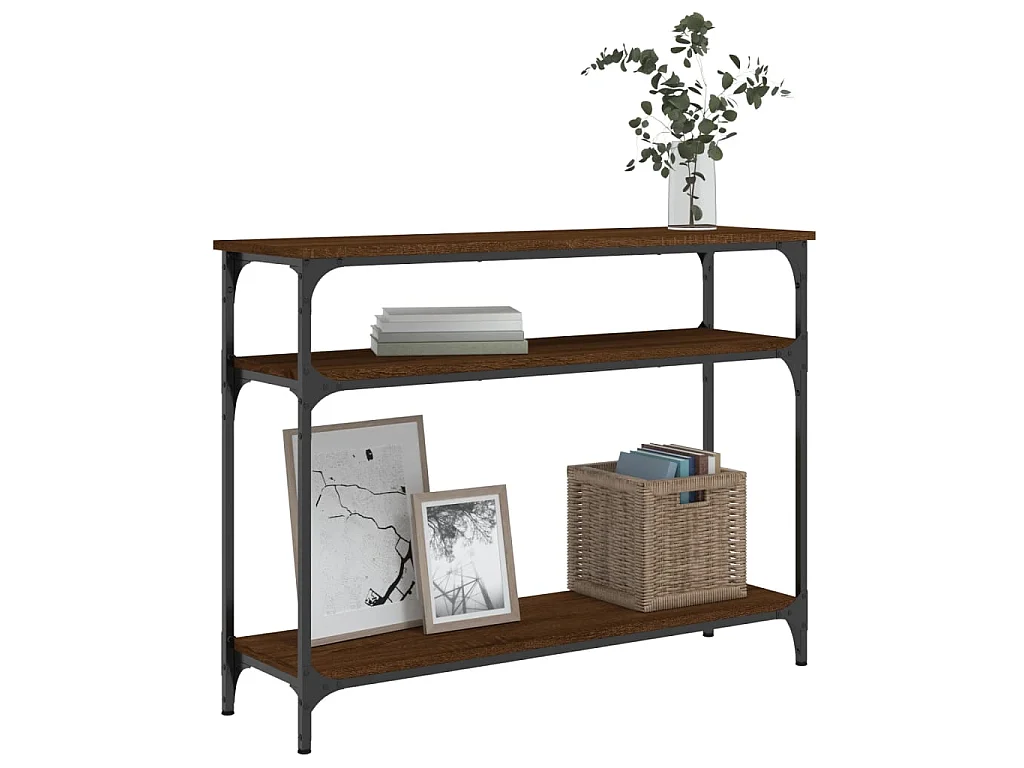 Table console chêne marron 100x29x75 cm bois d'ingénierie