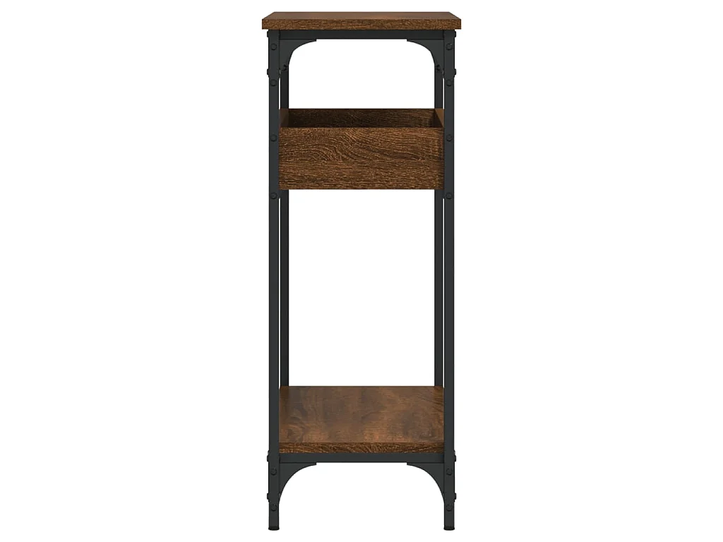 Wandtafel met schap 75x29x75 cm bewerkt hout bruin eikenkleur