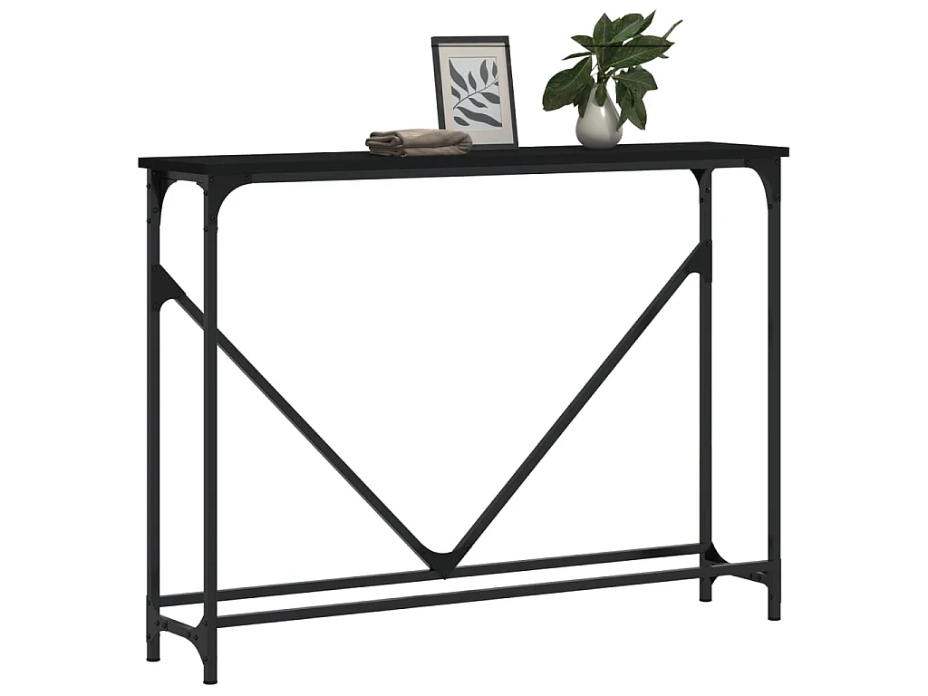 Table console noir 102x22,5x75 cm bois d'ingénierie