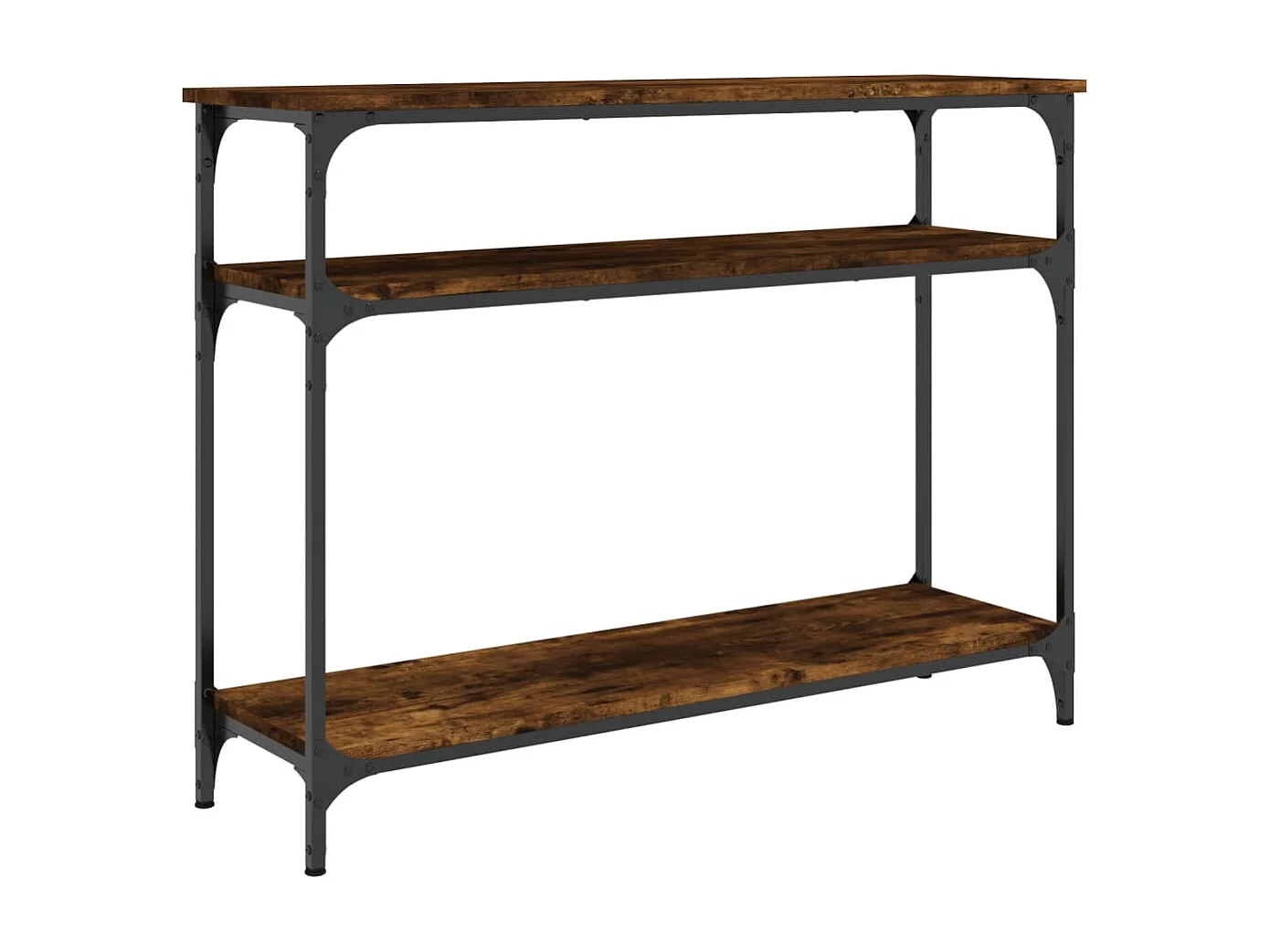 Table console chêne fumé 100x29x75 cm bois d'ingénierie