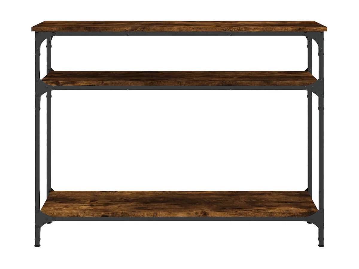 Table console chêne fumé 100x29x75 cm bois d'ingénierie