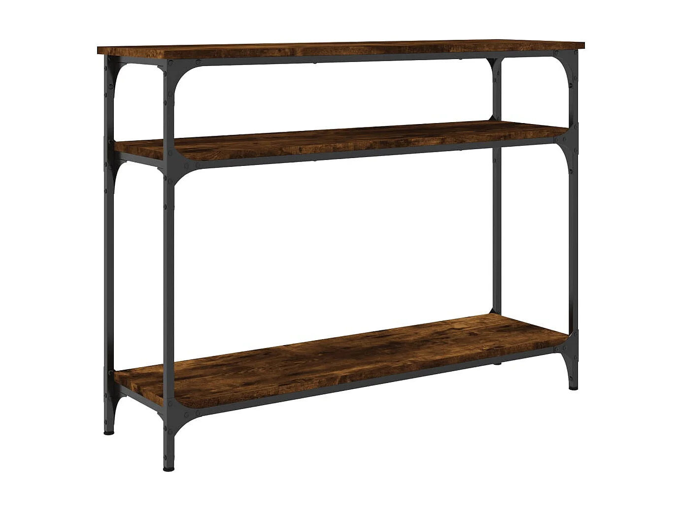 Table console chêne fumé 100x29x75 cm bois d'ingénierie