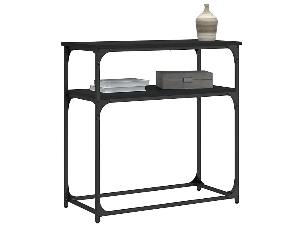 Table console noir 75x35,5x75 cm bois d'ingénierie