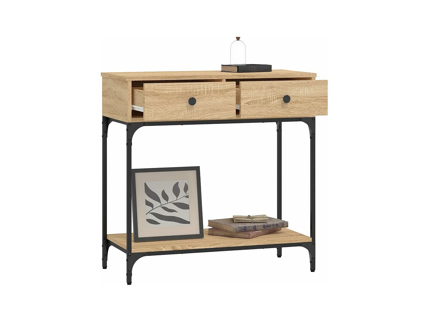 Tavolino Consolle Rovere Sonoma 75x34,5x75cm Legno Multistrato