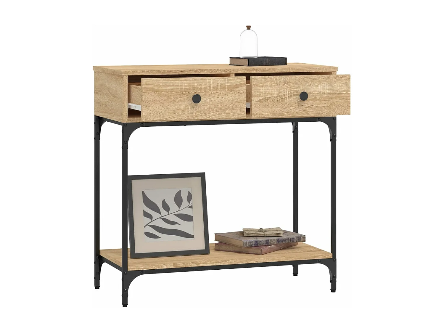 Tavolino Consolle Rovere Sonoma 75x34,5x75cm Legno Multistrato