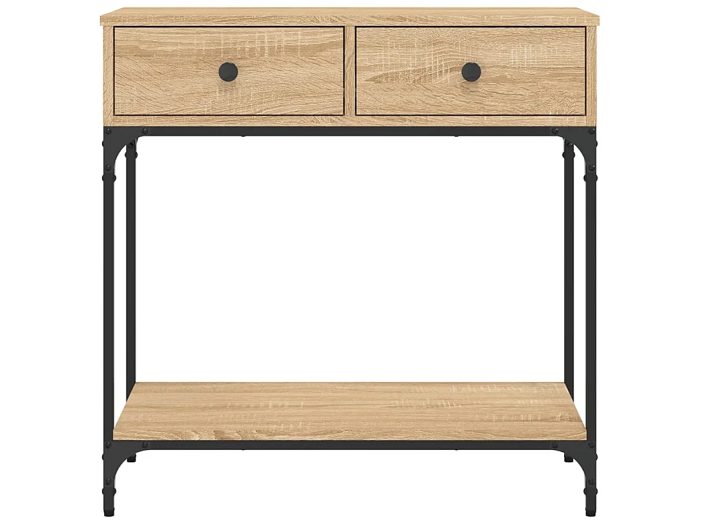 Table console chêne sonoma 75x34,5x75 cm bois d'ingénierie