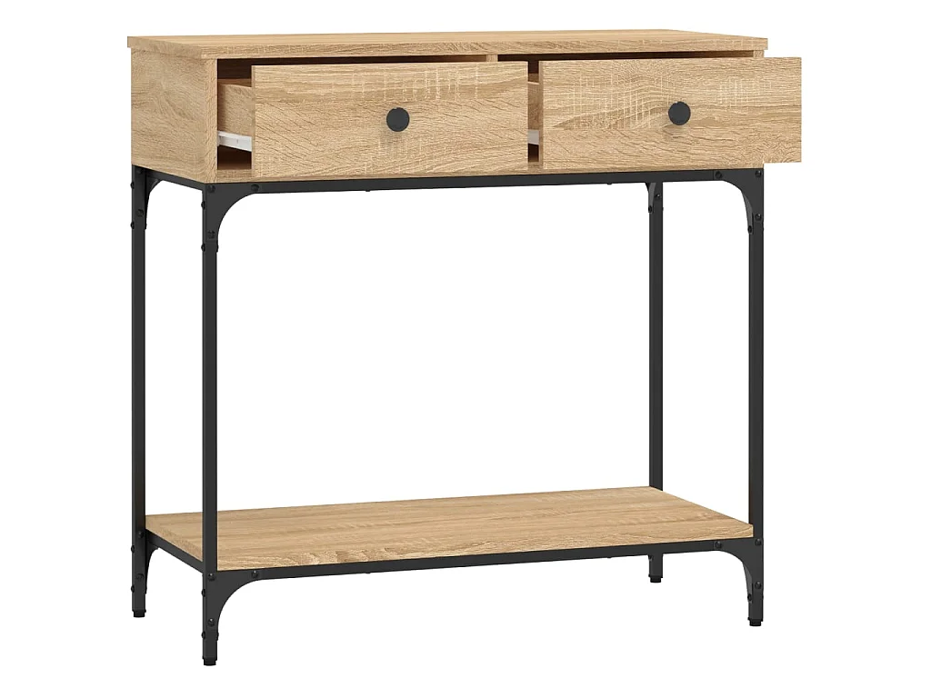 Table console chêne sonoma 75x34,5x75 cm bois d'ingénierie