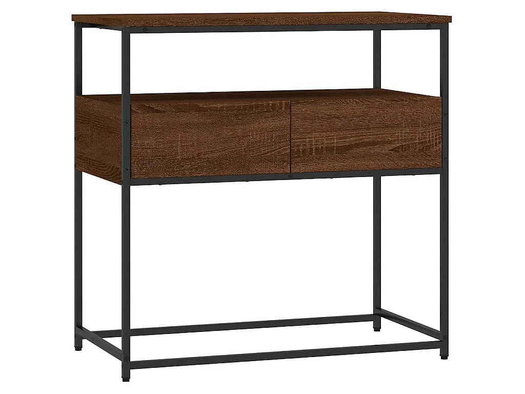 Table console chêne marron 75x40x75 cm bois d'ingénierie